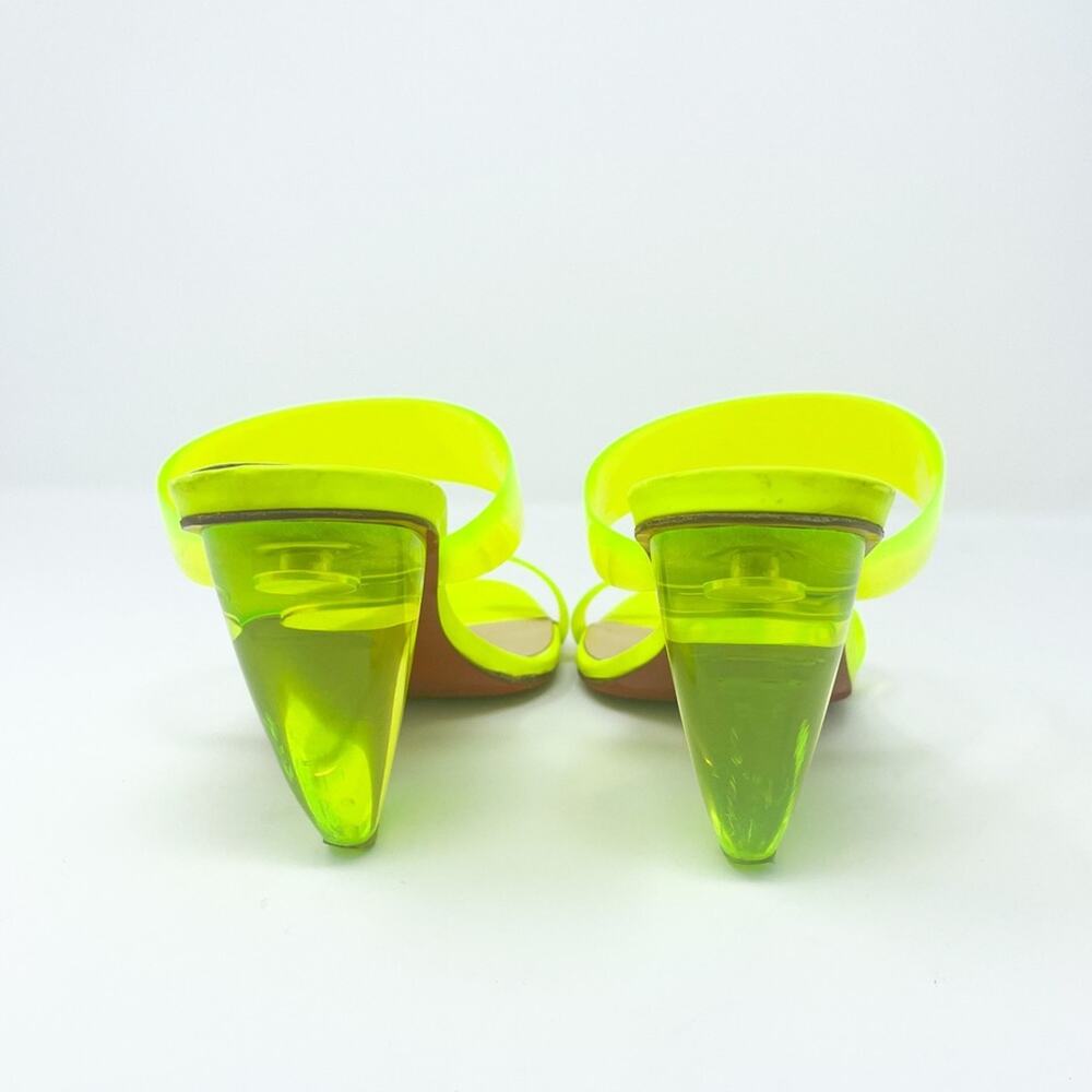 Christian Louboutin Ovida PVC Clear Strap Block Heels Neon Yellow Fluo EU 38 - Picture 11 of 13